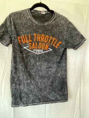 Women’s 100% Cotton Full Throttle Saloon Sturgis, So. Dak. Black Sz Sm. T-shirt